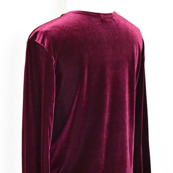 EDDIE BAUER Top Blouse M Long Sleeve Velvet Pull Over Machine Wash - Picture 4 of 5